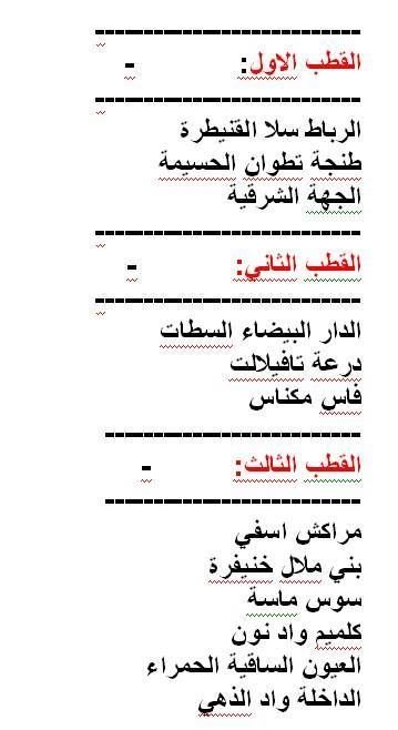 المدرسية (الاقطاب أو الجهات)